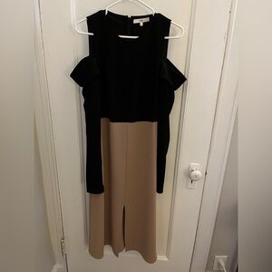 Black and mauve Tibi open shoulder Dress